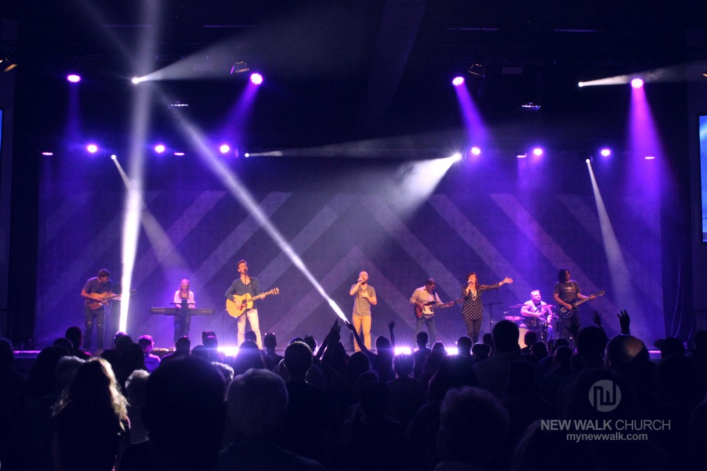 Worship service in the new auditorium of New Walk Church